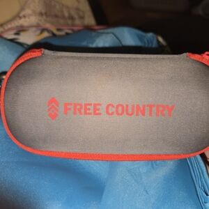 Free Country Gray Sunglasses Case with Red Trim